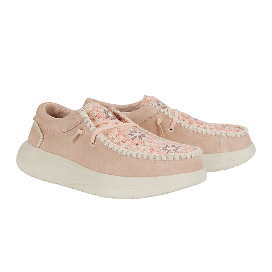 Wendy Comf Suede Crochet - Pale Pink/Multi - Image 3